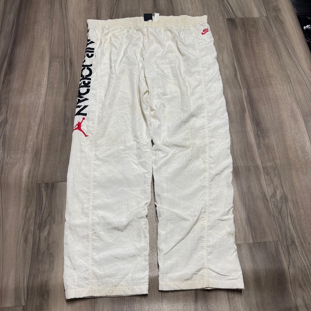 Vintage Nike Air Jordan White Tear Away Track Pants Baggy Warm Up XL